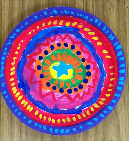 2nd art colorful paper plate weavings - Let's Make Art!