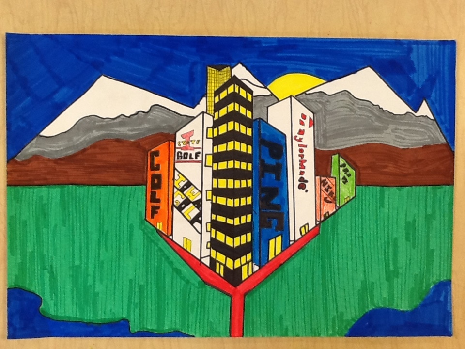 2 point perspective city: colored by Shalena247 on DeviantArt